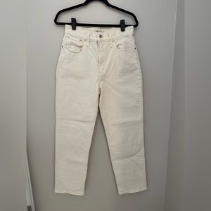 Madewell White Straight Leg Jean